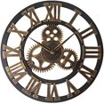 thumbnail image 3 of Vintage Wall Clock Without Ticking Sounds, Large Roman Numerals 40Cm Wall Clock, Wooden Clock Living Room Kitchen Cafe Office Home Decor Gift (Gear), 3 of 3