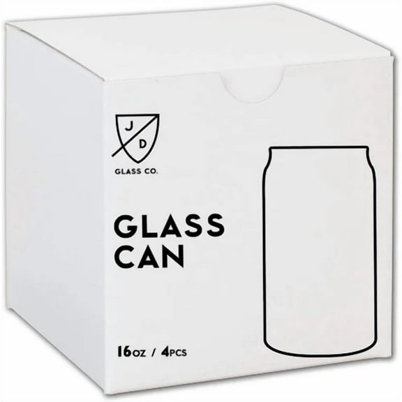 Jd Glass Co - Can Shaped Beer Glass - 16 Oz - 4 Pack - Free Shipping