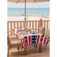thumbnail image 2 of Outdoor Tablecloth with Umbrella Hole for Patio/Picnic/Party/Camping, Patriotic USA Flag Waterproof Table Cloth Rectangle Table Cover Washable, Memorial Day Ribbon Bow 4th of July (54"x 80"), 2 of 9