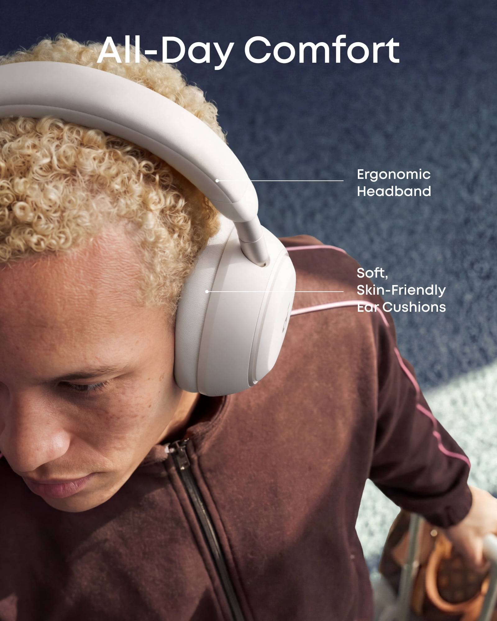 soundcore Space 2 by Anker, Active Noise Cancelling Headphones,Comfortable Fit, 50H Playtime, LDAC Hi-Res Wireless Audio, Dual Connection, Clear Calls, Bluetooth 6.1, Nap Mode, Wearing Detection