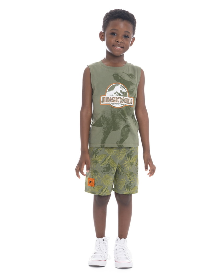 その他 Sullivan Short Set 3-5Y Jurassic World Toddler Boys Graphic Print Tank Top and Shorts Set