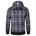 thumbnail image 3 of Brondbend Men's Coat Jackets for Men Hooded Long Sleeved Zipper Pocket Outerwear Plaid Comfy Jacket Loose Fit Anniversary Tops Blue, 3 of 6