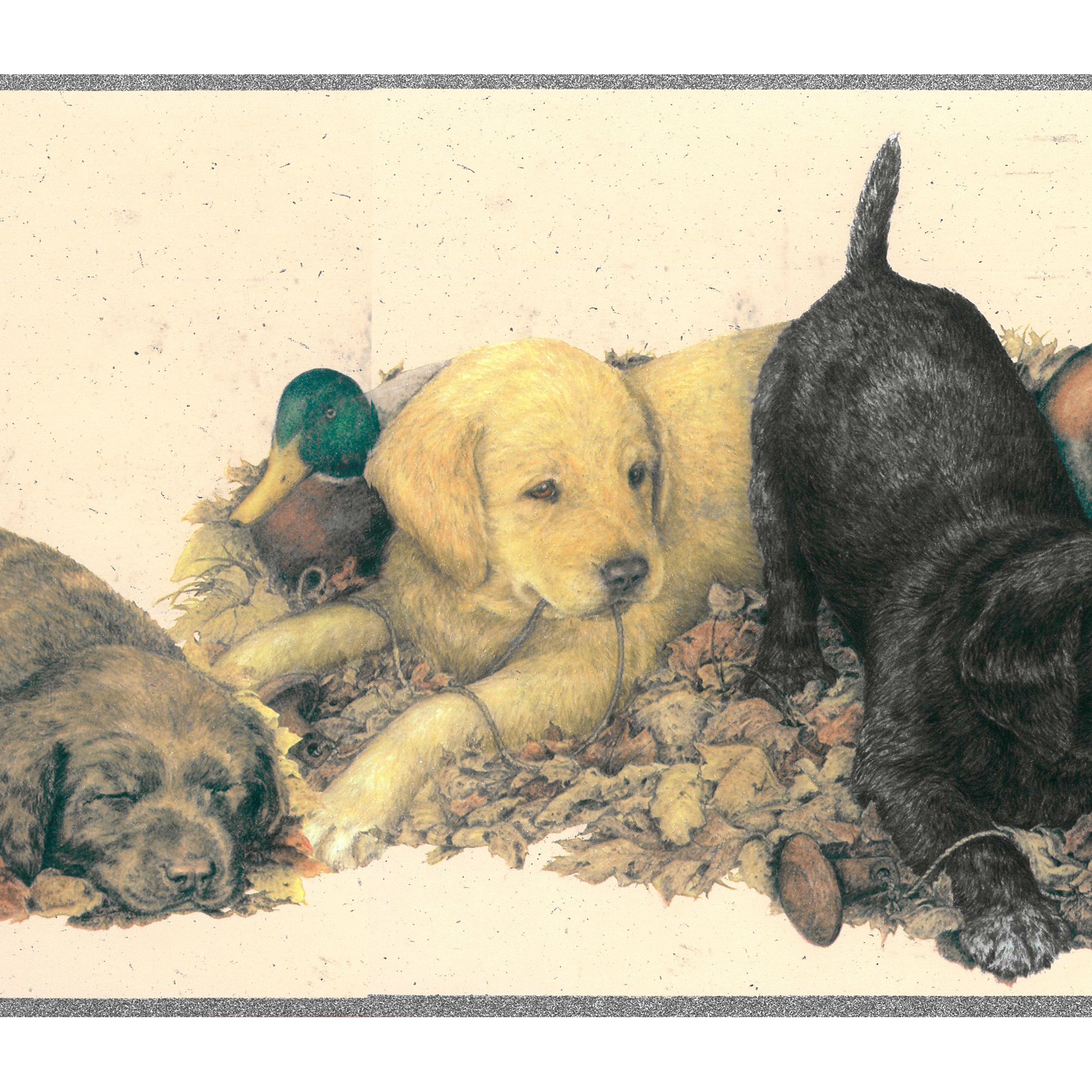 Prepasted Wallpaper Border Animal Brown Beige Black Yellow