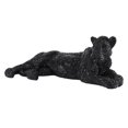 thumbnail image 6 of 26" x 9" Black Polystone Laying Leopard Sculpture with Faceted Rhinestone Exterior, by DecMode, 6 of 13