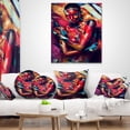 thumbnail image 4 of Designart Girl in Paint - Portrait Contemporary Throw Pillow - 18x18, 4 of 5