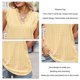 thumbnail image 5 of Blusa informal holgada de color puro con ojales de encaje y cuello en V sin mangas para mujer Amarillo L, 5 of 6