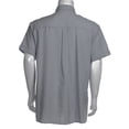 thumbnail image 5 of Calsunbaby Men Cotton Linen Short Sleeve Solid Shirts Casual Dress Tops Gray L, 5 of 8
