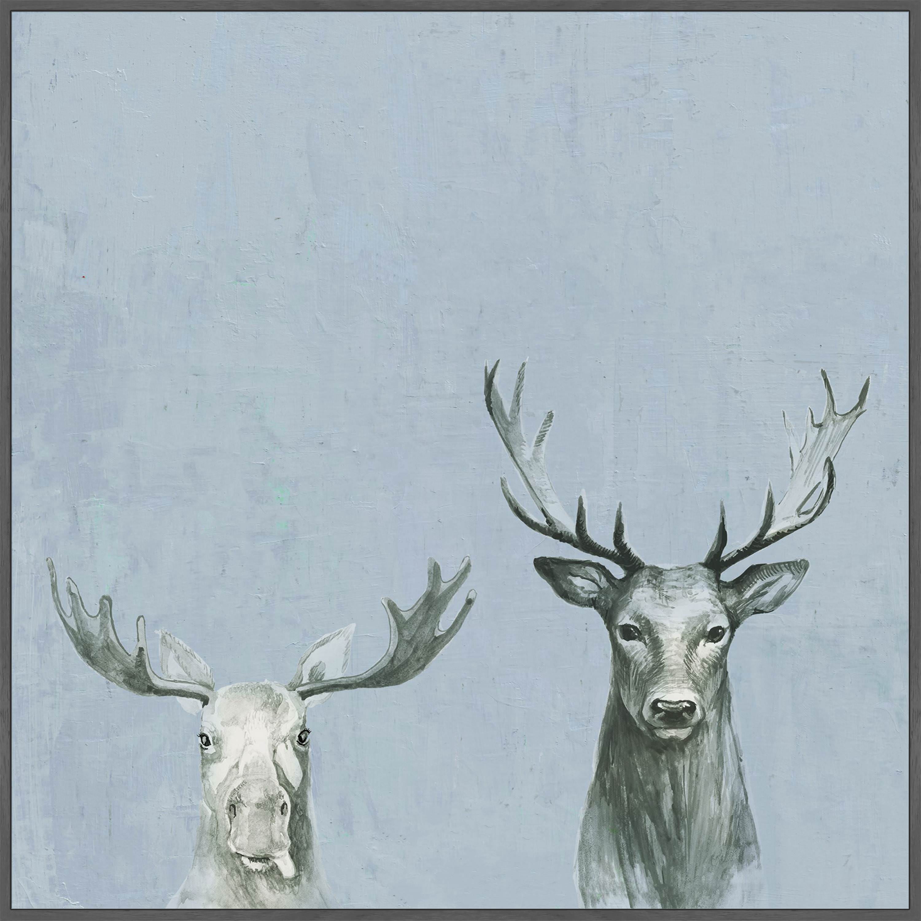 Antler Rules Floater Framed Painting Print on Canvas