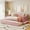 Pink, variant on Harper & Bright Designs Twin Size Daybed with Trundle, Teddy Fleece Twin Upholstered Daybed Frame with Light, USB Ports and Sockets, Beige