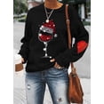 thumbnail image 2 of Gvmfive Women Christmas Long Sleeve Sweatshirt Drop Shoulder Xmas Pritned Pullover Shirt, 2 of 4