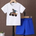 thumbnail image 2 of vigerkar Toddler Boy Clothes Cartoon Cotton Summer Short Sleeve T-Shirt and Shorts Kids Outfit Set 2-8 Year (P, 4-5 Years), 2 of 4