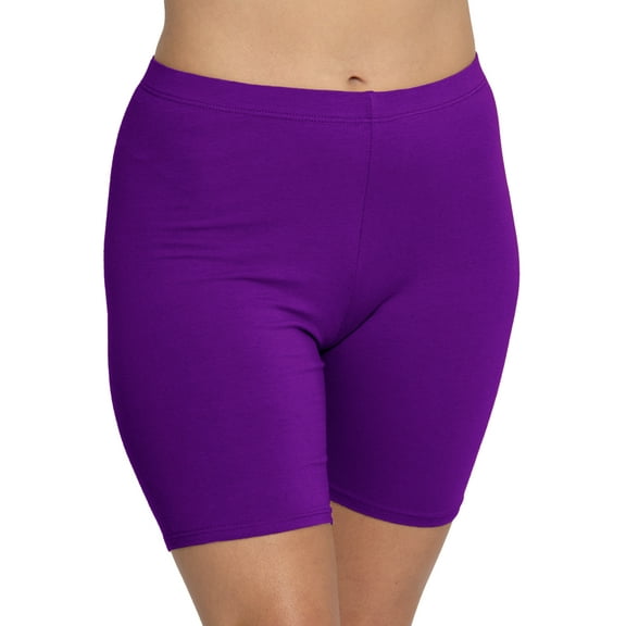 Stretch Is Comfort Women's Cotton Biker Shorts Purple 5X