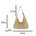 thumbnail image 7 of Zunfee Women's Faux Straw Boho Hobo Bag - Brown, Free Size, Vegan Woven Single-Shoulder Tote for Beach Vacation & Daily Casual Use, Waterproof PU, 7 of 7
