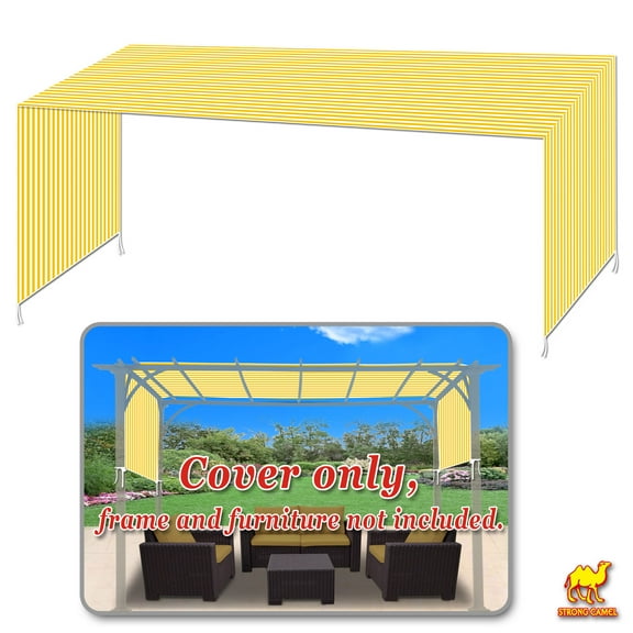 SUNNY 18' x 8.2' Universal Replacement Canopy for Pergola Structure (Yellow with White)