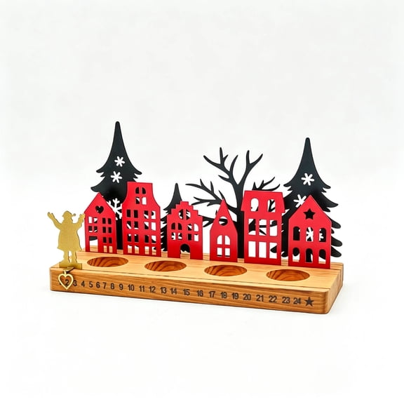 2026 Christmas Indoor Home Decor Wooden Christmas Advent Calendar Advent Decoration For Desktop Mantels Bookshelf Holiday Party Centerpieces Christmas Party Decoration