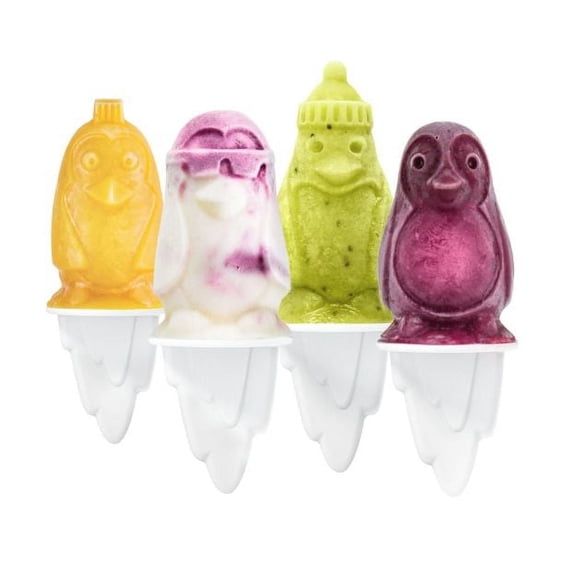 Tovolo 3D Pop Molds, Penguin, Silicone Penguins Popsicle Mold, Set of 4
