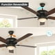 thumbnail image 3 of Ventilador de techo 52", 1 luz E27 60W, acabado marrón, 5 aspas reversibles, 3 velocidades, 3 of 8