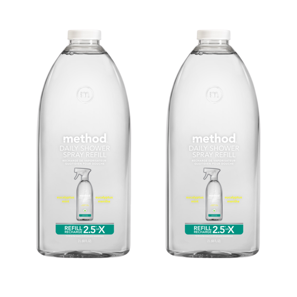 Method Eucalyptus Mint Daily Shower Spray Cleaner Refill 68 Fl Oz 2 Pack Walmart Com Walmart Com