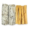 thumbnail image 2 of Organic California White Sage (Salvia Apiana) & Palo Santo (Holy Wood) Smudge Bundle Kit (2 4" White Sage Bundles & 4 4" Palo Santo Sticks), 2 of 7