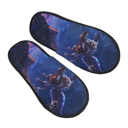 

Ocsxa Mens Womens Cozy Memory Foam Scuff Slippers Slip On Warm House Shoes Indoor/Outdoor Starry Sky Wall Flying Tiger Designs-Medium
