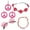 Hot Pink, variant on FYEGRE Bohemian Hippie Festival Set with Carnival Glasses and Peace Sign Jewelry Accessories for Watermelon Red One Size