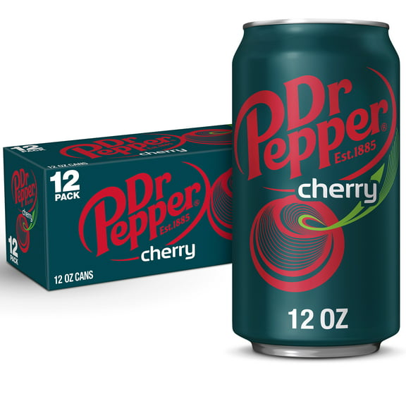 Dr Pepper Cherry Soda Pop, 12 fl oz, 12 Pack Cans