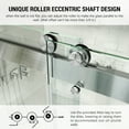thumbnail image 3 of MCOCOD 62 to 67 in. W x 76 in. H Frameless Double Sliding Shower Door with Soft-Closing, 3/8" (10 mm) Clear Tempered Glass, Waterproof Bathroom Alcove Shower Doors, Brushed Nickel Finish, 3 of 9