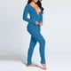 thumbnail image 4 of Pijama Sexy para mujer, mono de Color liso con botones, ropa de dormir con solapa abotonada para el hogar, Otoño e Invierno, 4 of 4