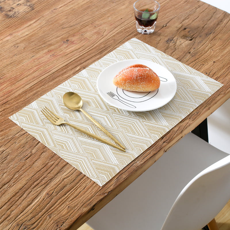 New Home Dining Room Table Placemats PVC Heat Insulation Stain-resistant Mat B