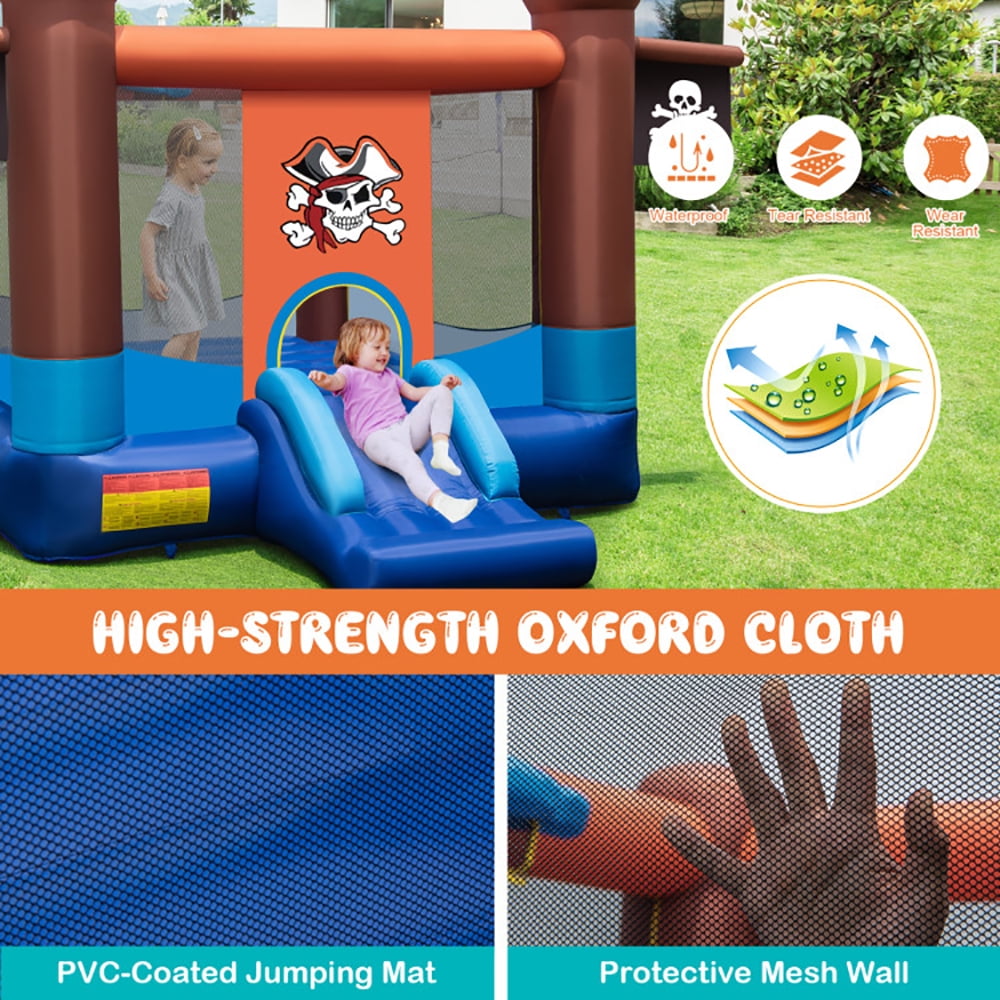 Aimee Lii Pirate-Themed Inflatable Bounce Castle with Large Bounce Area without Blower, Kids Bounce House for 3-10 Aimee Lii Pirate-Themed Inflatable Bounce Castle with Large Bounce Area without Blower, Kids Bounce House for 3-10