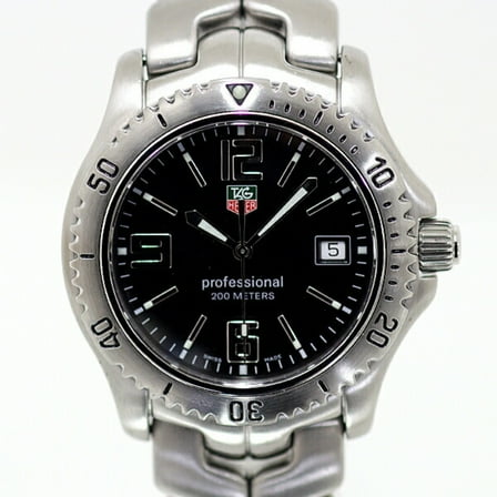 Pre-Owned TAG Heuer Men's Watch Professional WT1110 Black Dial Quartz Finished (Good)