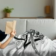 thumbnail image 3 of Queen Bee Soft Flannel Fleece Throw Blanket, Beehive Pattern with Triangles Background and Sketch Style Monochrome Insect, Cozy Plush for Indoor and Outdoor Use, 60" x 80", Black White, by Ambesonne, 3 of 5