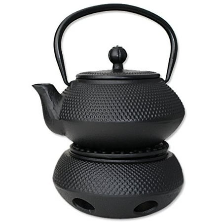 Hobnail Iron Teapot + Warmer - Japanese Antique 24 Fl Oz Black Small Dot Cast Iron Teapot Tetsubin with Infuser / Gift / Birthday gift / Kitchen / Teapot / idea for gift