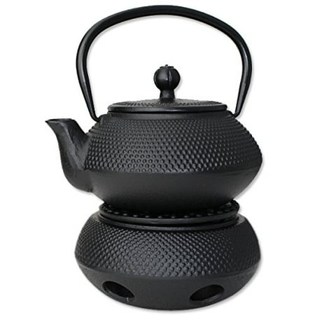 Small Cast Iron Teapot Hobnail Iron Teapot + Warmer - Japanese Antique 24 Fl Oz Black Small Dot Cast Iron Teapot Tetsubin with Infuser / Gift / Birthday gift / Kitchen / Teapot / idea for gift -D ()