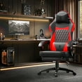 thumbnail image 6 of Dowinx Ergonomic Gaming Chair with Pocket Spring Cushion & Massage Lumbar Support - High Back Office Computer Chair with Footrest for Adults, 300LBS Capacity, Leather Design， Black and Red, 6 of 8