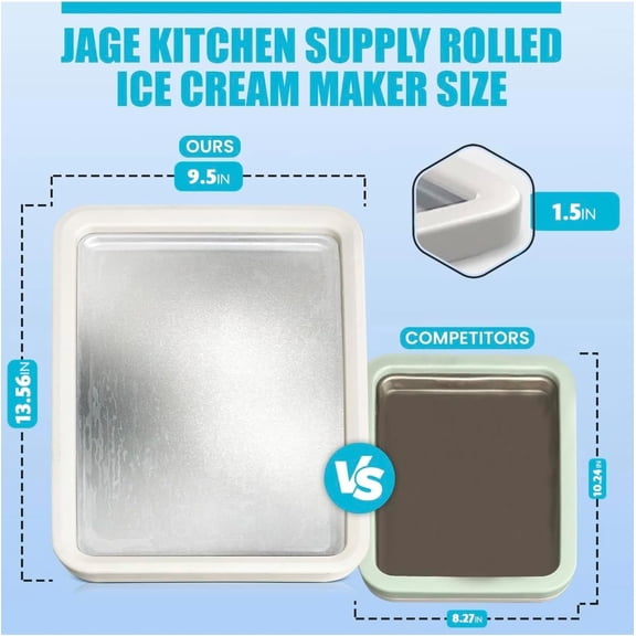 Extra Large Rolled Ice Cream Maker Tray - Manual Roll Your Own Ice Cream Machine for Family Fun