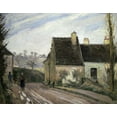 thumbnail image 2 of Pissarro, Camille 24x20 Gold Ornate Wood Framed with Double Matting Museum Art Print Titled - Les Masures Pres D Osny, 2 of 4
