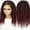Ombre Burgundy, variant on More Beautiful Short Knotless Box Braided Wig for Black Women with Curly Ends, Full Lace Synthetic Hair Dark Brown