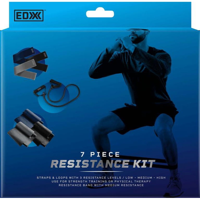 EDX 7 Piece Resistance Band Kit, Strength Training, Physical