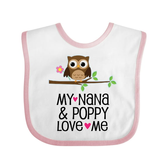 Inktastic Nana and Poppy Love Me Girls Baby Bib