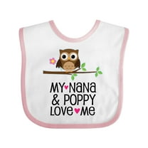 Inktastic Nana and Poppy Love Me Girls Baby Bib