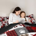 thumbnail image 4 of Erosebridal Boys Jungle Animal Bears Deers Mallard Duck Full Size Comforter Sets 3 Pieces,Geometric Plaid Bedding Sets For Teens,Black Red,Black Reversible, 4 of 6