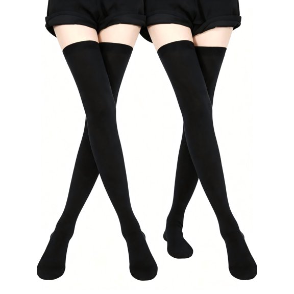 DOVACKA Women's Extra Long Thigh High Cotton Socks, Over Knee Boot Stockings, Warm Stretchy Comfort Fit