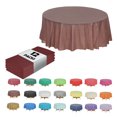 thumbnail image 3 of QUTETN 12pack Heavy Duty Round Plastic Table Cover  Premium Plastic Tablecloth  Disposable Table Covers Plastic Tablecloth, 3 of 6