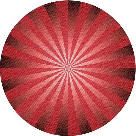 Ahgly Company Indoor Round Patterned Grapefruit Red Area Rugs, 7' Round