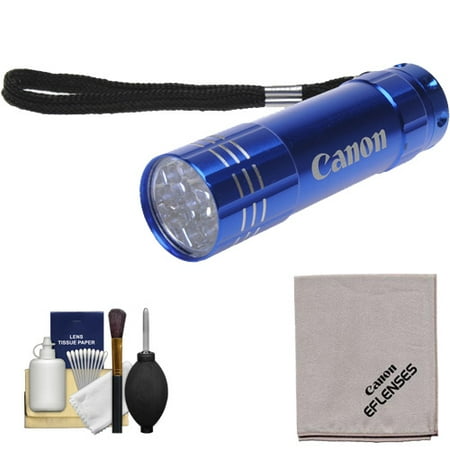 Canon 9 LED Push Button Flashlight (Blue) with Canon Cloth Cleaning Kit for EOS 6D, 70D, 7D, 5DS, 5D Mark II III, Rebel T5, T5i, T6i, T6s, SL1 DSLR Camera Canon 9 LED Push Button Flashlight (Blue) with Canon Cloth Cleaning Kit for EOS 6D, 70D, 7D, 5DS, 5D Mark II III, Rebel T5, T5i, T6i, T6s, SL1 DSLR Camera