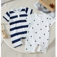thumbnail image 2 of Xudanell Newborn 4th Of July Outfit Baby Boy Girl Romper USA Stars Bodysuit Fourth Of July Memorial Cute Summer Clothes (0-1 Months, White), 2 of 9