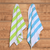 (4 pack) (4 pack) Mainstays Cabana Stripe Beach Towel Set, (2) Lime & (2) Teal