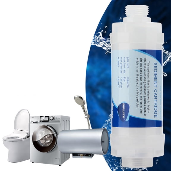 Universal Replacement Water Filter 5 Micron Sediment Inline Carbon Filter for Refrigerator, Ice Maker, Under Sink, Countertop, Washing Machine, Humidifier, 1PC (5 Inch, 1/4" Thread)