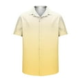 thumbnail image 6 of ZCFZJW Ombre Hawaiian Shirts for Men Casual Tie Dye Gradient Print Summer Short Sleeve Button Down Graphic T-Shirts Trendy Holiday Beach Vacation Tees Tops Yellow XXXL, 6 of 6